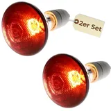 GarPet 2er Set Rotlichtlampe Wärmelampe Infrarotlampe 100 W Baby Gesicht Infrarot Wärmelampe Hühner Terrarium rotes Licht