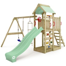 Wickey Spielturm MultiFlyer mit Schaukel & Rutsche pastellgrün