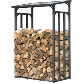 Quick Star Kaminholzregal Metall 130 x 70 x 185 cm 3,2 m3 2 Stück Anthrazit