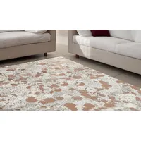 Kayoom Spark 210 Lederteppich 120 x 170 cm elfenbein/chrom