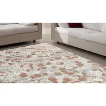 Kayoom Spark 210 Lederteppich 120 x 170 cm elfenbein/chrom