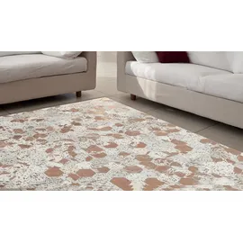 Kayoom Spark 210 Lederteppich 120 x 170 cm elfenbein/chrom