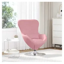 vidaXL Eiersessel Rosa Samt 73 x 73 x 90 cm Rosa mit Rollen