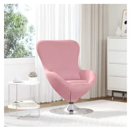 vidaXL Eiersessel Rosa Samt 73 x 73 x 90 cm Rosa mit Rollen
