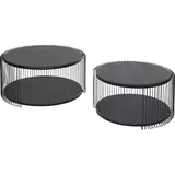 Kare DESIGN Couchtisch Wire Double 87960 2er Set Lack Schwarz