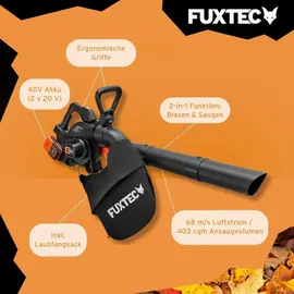 FUXTEC 40 Volt 2in1 Akku-laubbläser/-sauger, FX-E2LBS,