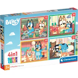 Puzzle CLEMENTONI "Bluey, 4in1 Supercolor", bunt, Puzzles, Kinder, Made in Europe