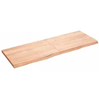 vidaXL Waschtischplatte Hellbraun 140x50x(2-4) cm Massivholz Behandelt