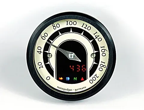 motogadget Snelheidsmeter motoscope kleine snelheidsmeter, zwart, zwart