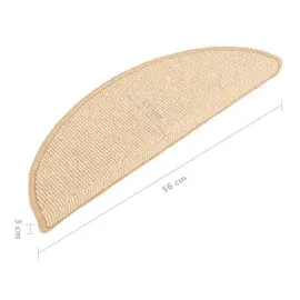 vidaXL Treppenmatten 15 Stk. Creme 56x17x3 cm
