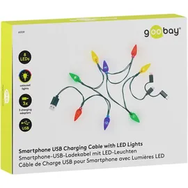 goobay Smartphone-USB-Ladekabel mit LED-Leuchten