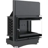 Kamineinsatz Gusseisen KRATKI ZUZIA ECO DECO rechts 12 kW Ø 200 - Schwarz