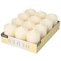 Papstar Stumpenkerze 6 x 4 cm 12 St. elfenbein