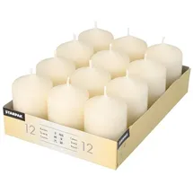 Papstar Stumpenkerze 6 x 4 cm 12 St. elfenbein