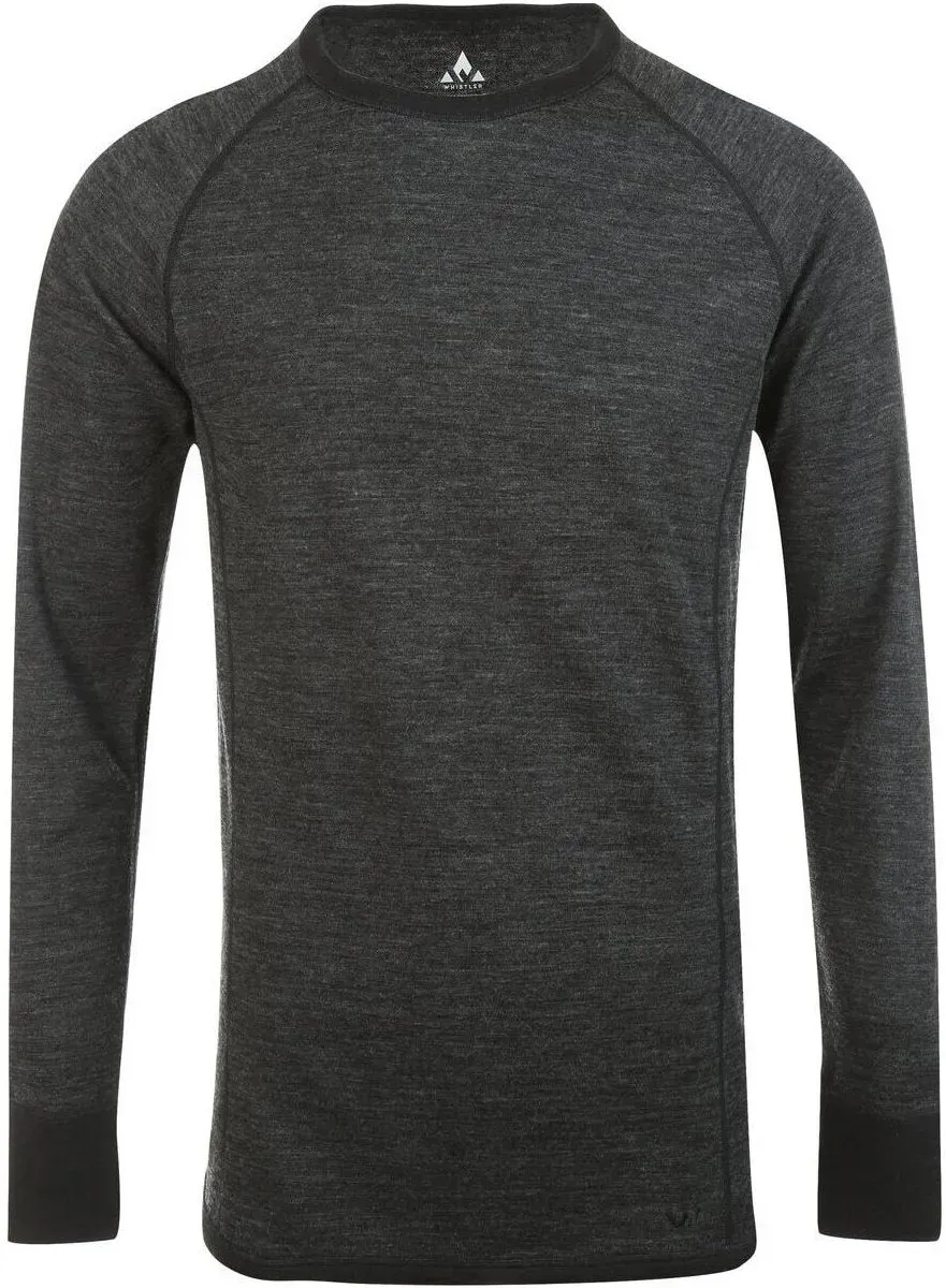 Whistler Bradley M Merino Wool Baselayer Top dark grey melange (1011) L