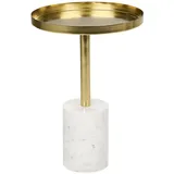 Beliani Beistelltisch Metall / Marmor gold | weiß rund ⌀ 36 cm CAMELO
