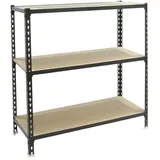 simonclick Metallregal 3 Ebenen Holz 900x900x400 mm Anthrazit