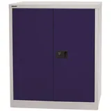 Bisley Aktenschrank Universal Flügeltürenschrank in Lichtgrau/Oxfordblau - Maße: H 100 x B 91 x T 40 cm blau|grau