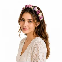 Trachtenland Blumen „Sabia“ – Romantischer Haarschmuck mit Rosen & Blüten für Damen & Mädchen – Perfekt zum Dirndl, Hochzeit, Kommunion oder Festival (Altrosa/Creme, Einheitsgröße)