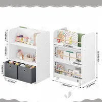 Woltu Kinderregal beweglich, 2 in 1 Bücherregal Spielzeugregal, Kinder
