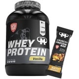 3kg Mammut Whey Protein Eiweißshake - Set inkl. Protein Shaker, Riegel, Powderbank oder Tasse (Vanille, Mammut Protein Bar - Salty Peanut)