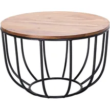 Wohnling Couchtisch rund Braun Sheesham 60 x 60 x 39 cm