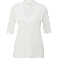 S.Oliver T-Shirt mit V-Ausschnitt Damen 10.2.20.12.130.2122592 200 creme, 34