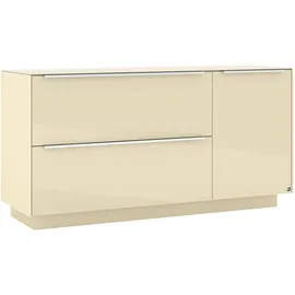 Set One by Musterring Reno Lowboard 137 cm Braun Glas/Metall/Holzwerkstoff