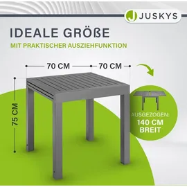 Juskys Laki Gartentisch 70 x 70 x 70 cm Anthrazit