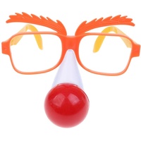 Leisurealeaneag Lustige Clown-Brille mit roter Nase, Party-Kostüm