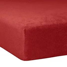 Traumschlaf Spannbettlaken Biber 120 x 200 - 130 x 200 cm rot
