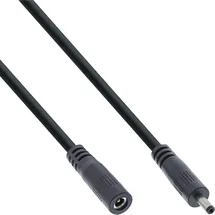 InLine DC Verlängerungskabel, DC Stecker/Buchse 3,5x1,35mm, AWG 18, schwarz 2m