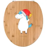 Mr. & Mrs. Panda WC-Sitz Einhorn Weihnachtsmann - Transparent - Geschenk, Klobrille, Einhörner (1-St), UV-beständiger Druck