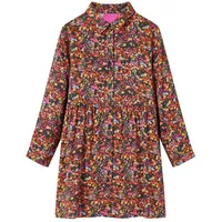 vidaXL Kinderkleid mit Langen Ärmeln Mehrfarbig 116
