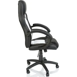 TRESKO Racing Chefsessel Drehstuhl schwarz/weiß