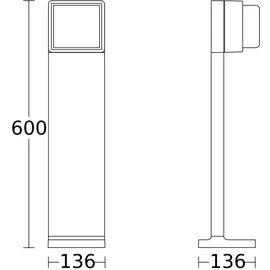 Steinel Außenleuchte Aluminium 60 cm Höhe inkl. Bewegungsmelder anthrazit