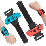 FASTSNAIL 2 Pack Armband Kompatibel mit Switch Just Dance 2025/2024/2023/2022/2021, Armbänder Kompatibel mit Nintendo Switch &OLED Modell,Zubehör Kompatibel mit JoyCon(Schwarz)