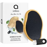 Ambaa Nano Glas Fußfeile, Hochwirksamer Hornhautentferner für Fußspa & Heimsalon, Feine Fußfeile für samtige Füße, Fußfeilen für harte Haut (Bambusschwarz)