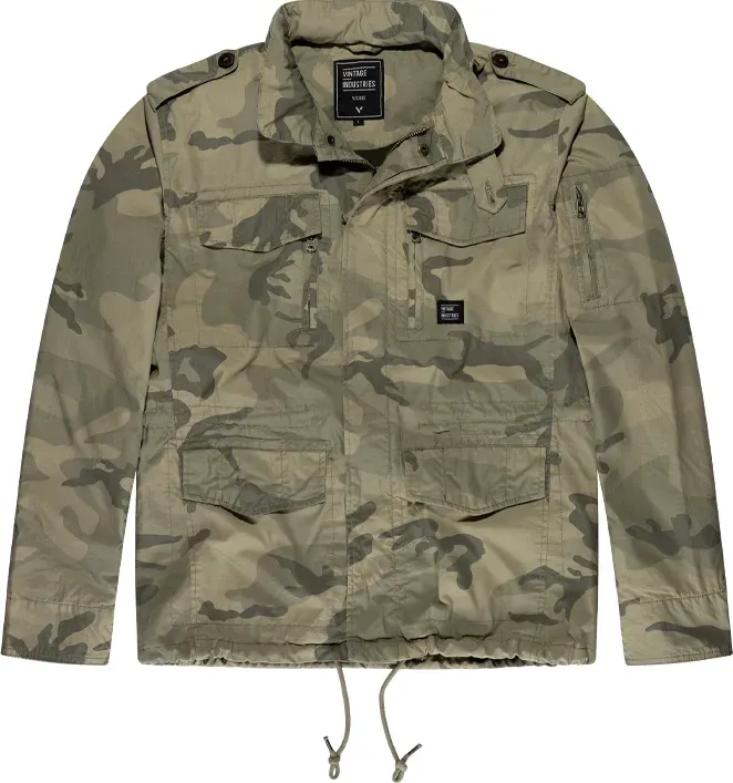 Vintage Industries Cranford Camo, veste en textile - Olive/Beige/Clair Olive - XL