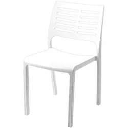 Stühle Farbe weiß anthrazit „Cupra“. Stapelbare Möbel für Terrasse, Innen- und Außenbar, Restaurant und Cafeteria.