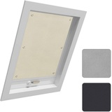 Woltu Thermo Dachfenster Rollo ohne Bohren Sonnenschutz Verdunkelungsrollo mit Saugnäpfen, Thermorollo Hitzeschutz für Dachfenster 60x73 cm, Beige - Woltu