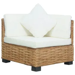 vidaXL Ecksofa mit Auflagen Natur Rattan