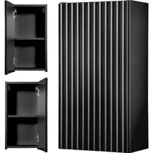 [en.casa] Hängeschrank Skelbolu 57x30x19 cm Schwarz [en.casa]