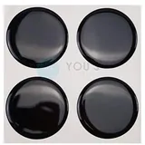4 x Nabenkappen Silikon Aufkleber 55,0 mm - schwarz Emblem Selbstklebend