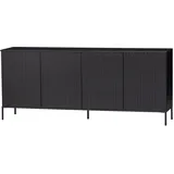 Woood Sideboard Gravure 200 x 85 cm Beige / Schwarz