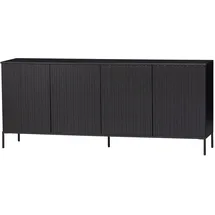 Woood Sideboard Gravure 200 x 85 cm Beige / Schwarz