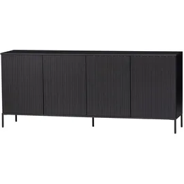 Woood Sideboard Gravure 200 x 85 cm Beige / Schwarz
