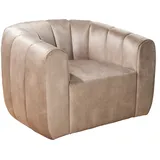 Riess-Ambiente Loungesessel BABYLON Samt 360° drehbar 1-St 70 x 70 x 70 cm champagner