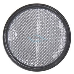 Reflektor 58mm WEIß RUND selbstklebend mit Grundplatte