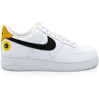Nike Air Force 1 07 LV8 2 Leder White Black Dark Sulfur Trainer 46 EU - 46 EU